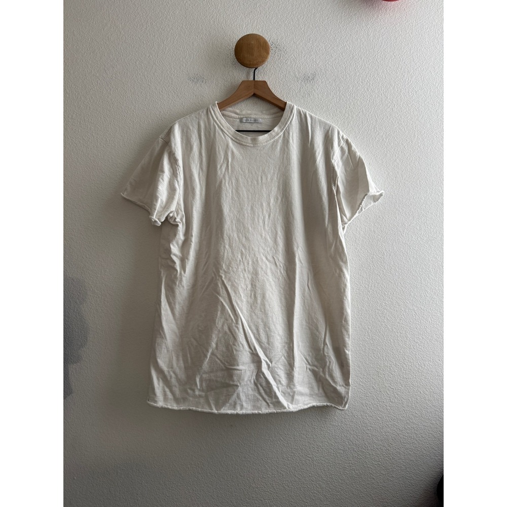 John Elliott White Raw Hem Tshirt Size Medium